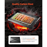 24x16 in Flat Top Griddle Carbon Steel Universal BBQ Grill Pan Cookware Outdoor Camping Cooking